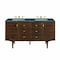 James Martin Vanities Amberly 60'' D Vanity, Mid-Century Walnut w/ Parisien Bleu Top w/FreePower Wireless Charger 670-V60D-WLT-FPBL - alternate 1