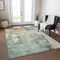 Homeroots 8' X 10' Blue Copper And Gray Abstract Washable Indoor Outdoor Area Rug 605497 - alternate 9