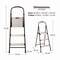 Cosco Three-Step Stepstool, 250 lb, 28.75" Tall, 28.35" Spread, Black/Silver 11425ABK1E - alternate 4