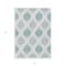 Homeroots 5' X 8' Aqua Teal Blue And Ivory Ikat Washable Indoor Outdoor Area Rug 589069 - alternate 9