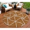 Homeroots 8' Orange And Ivory Round Geometric Washable Indoor Outdoor Area Rug 612895 - alternate 1