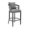 Homeroots 40" Gray Metal Outdoor Bar Height chair with Footrest 571175 - alternate 9