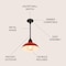 Jonathan Y Jasper 12.25" 1-Light Farmhouse Industrial Indoor/Outdoor Iron LED Pendant, Red JYL7611E - alternate 10