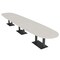 Skutchi Designs Boval Conference Table With Power Unit, 48 in W, 192 in L, Ivory HAR-BOVL-48X192-DOU.BK-K458-NA - alternate 1