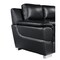 Homeroots 69in Black and Silver Leather Loveseat 720507 - alternate 9