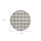 Homeroots 8' Taupe And Gray Round Plaid Washable Indoor Outdoor Area Rug 595519 - alternate 8