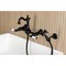 Kingston Brass Two-Handle Wall Mount Bridge Kitchen Faucet with Brass Sprayer, Matte Black KS2440PLBS - alternate 6