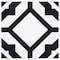 Andova Tiles Luv Enchanted Black and White 8-in Encaustic Matte Porcelain Wall & Floor Tile ANDLUV450 - alternate 7