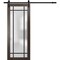 Sartodoors Sturdy Barn Door Frosted Tempered Glass Planum 2112 Black 30x84 Solid Core Modern Interior PLANUM2112BD-B-CA-30 x 84 - alternate 1