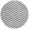 Homeroots 8' Gray And Ivory Round Chevron Washable Indoor Outdoor Area Rug 595315 - alternate 7