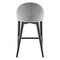 Homeroots 26" Gray and Black Velvet and Solid Wood Low Back Counter Height Bar Chair 544699 - alternate 9