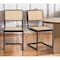 Homeroots Set of Two Black and Natural Steel Open Back Dining Side Chairs 576832 - alternate 1