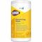 Clorox Disinfecting Wipes, 75 Wipe Canister, 7 in x 8 in Wipes, Lemon, White, PK6 15948 - alternate 1
