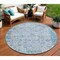 Homeroots 8' Blue And Silver Round Patchwork Washable Indoor Outdoor Area Rug 631421 - alternate 1