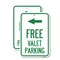 Signmission Free Valet Parking with Left Arrow, 12'' X 18'' 2 Signs, Heavy Gauge Aluminum, 2PK A-1218-2PACK-23943 - alternate 1