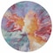 Homeroots 8' Orange Red And Teal Blue Round Abstract Washable Indoor Outdoor Area Rug 615616 - alternate 8