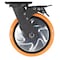 Vestil Polyurethane Swivel With Total Brake Caster 8 In. Diameter x 2 In. Width 925 lb Orange/Silver CST-E6-8X2PUP-SWTB - alternate 5