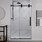 Anzzi 48in x 76in Frameless Shower Door with Sliding in Matte Black with Tsunami Tempered Clear Glass SD-FRLS06101MB - alternate 1