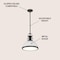 Jonathan Y Homer 13" 1-Light Modern Industrial Metal LED Dome Pendant, White/Matte Black JYL9536E - alternate 10