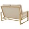 Leisuremod Jefferson Contemporary Velvet Loveseat with Gold Frame, Beige JAG53BG - alternate 7