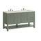 James Martin Vanities Breckenridge 60 in. Double Vanity, Smokey Celadon, w/ 3 CM Victorian Silver Quartz Top 330-V60D-SC-3VSL - alternate 6
