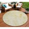 Homeroots 8' Gold Wheat And Ivory Round Floral Washable Indoor Outdoor Area Rug 583108 - alternate 1