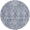 Homeroots 8' Navy Blue And Sky Blue Round Damask Washable Indoor Outdoor Area Rug 588144 - alternate 8