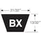 Gates Cogged V-Belt, Tri-Power, BX123, BX, EPDM, 126 in, 0.66 in Top Width BX123 - alternate 2