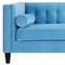 Homeroots 83" Sky Blue Velvet Wood Sofa With Toss Pillows 543952 - alternate 9