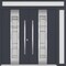 Vdomdoors Metal Double Doors Deux 0757 Gray Graphite Frosted Glass 1 Sidelight and Top Transom Entry Modern P DEUX0757DEXD-GRE-W72+12xH96+14-RH-I - alternate 1