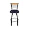 Holland Bar Stool Co Eleanor 30in Swivel Bar Stool with Pewter Finish, Medium Back and Canter Twilight Seat 880 - alternate 7