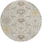 Homeroots 8' Beige Brown And Green Round Damask Washable Indoor Outdoor Area Rug 599396 - alternate 8