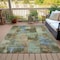 Homeroots 9' X 12' Green Gray And Sky Blue Abstract Washable Indoor Outdoor Area Rug 630775 - alternate 8
