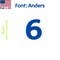 Aacc Self-Adhesive Vinyl Number: 6, Size: 16 cm. Color: Blue Font: Anders, 4PK AACC-Anders-N6-Blue-M16x4 - alternate 1