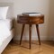 Homeroots 21" Brown Solid Wood Round One Drawer Nightstand 651556 - alternate 14