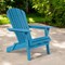 Homeroots 32" Blue Solid Wood Outdoor Folding Stacking Adirondack Chair 558549 - alternate 1