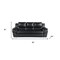 Homeroots 85" Black Top Grain Leather Solid Wood Sofa 720442 - alternate 7