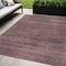 Homeroots 5' X 8' Merlot And Gray Striped Washable Indoor Outdoor Area Rug 588095 - alternate 1