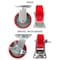 Hyw Products Heavy Duty Caster Set 5in Red Polyurethane on Cast Iron Wheels, 2 Rigid & 2 Swivel with Brake, 4PK 40-50R-A1-PC-2,40-50S-A1-PC-TB-2 (R) - alternate 4