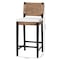 Bali & Pari Alise Handwoven Seagrass Bar Stool with Mahogany Wood Frame 260-14242-ZORO - alternate 9