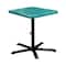 Leisure Craft 36" Square Perforated Pedestal Table, Portable, 40"H, Teal SQ36TAB40-TEAL - alternate 1