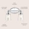 Jonathan Y Beverly 15" 2-Light Iron/Seeded Glass Classic Cottage LED Vanity Light, Chrome JYL7531A - alternate 14