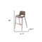 Homeroots Set of Two 30" Brown Faux Leather And Steel Low Back Bar Height Bar Chairs 555666 - alternate 9