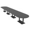 Skutchi Designs Racetrack Conference Table With Power Unit, 48 in W, 264 in L, Grey HAR-RAC-48X264-DOU.BK-WA7949-NA - alternate 1