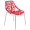 Leisuremod Modern Asbury Dining Chair with Chromed Legs, Red AC16R - alternate 1