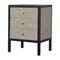 Homeroots 24" Gray And Black Solid Wood And Faux Shagreen Three Drawer Nightstand 651590 - alternate 9