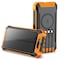 Alpha Digital Power Bank- 20,000mAh, Solar, 4 Cables, Wireless Charging - Orange ZL808-OR - alternate 1