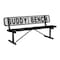 Leisure Craft 6' Personalized Standard Buddy Bench Bench With Back, Expanded Metal, Portable, Black PB6WBP-BLACK - alternate 1