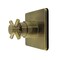Kingston Brass Single-Handle Six-Way Diverter Valve with Square Trim Kit, Antique Brass KS4043DX - alternate 1