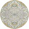 Homeroots 8' Gold Ivory And Blue Round Oriental Washable Indoor Outdoor Area Rug 596628 - alternate 7